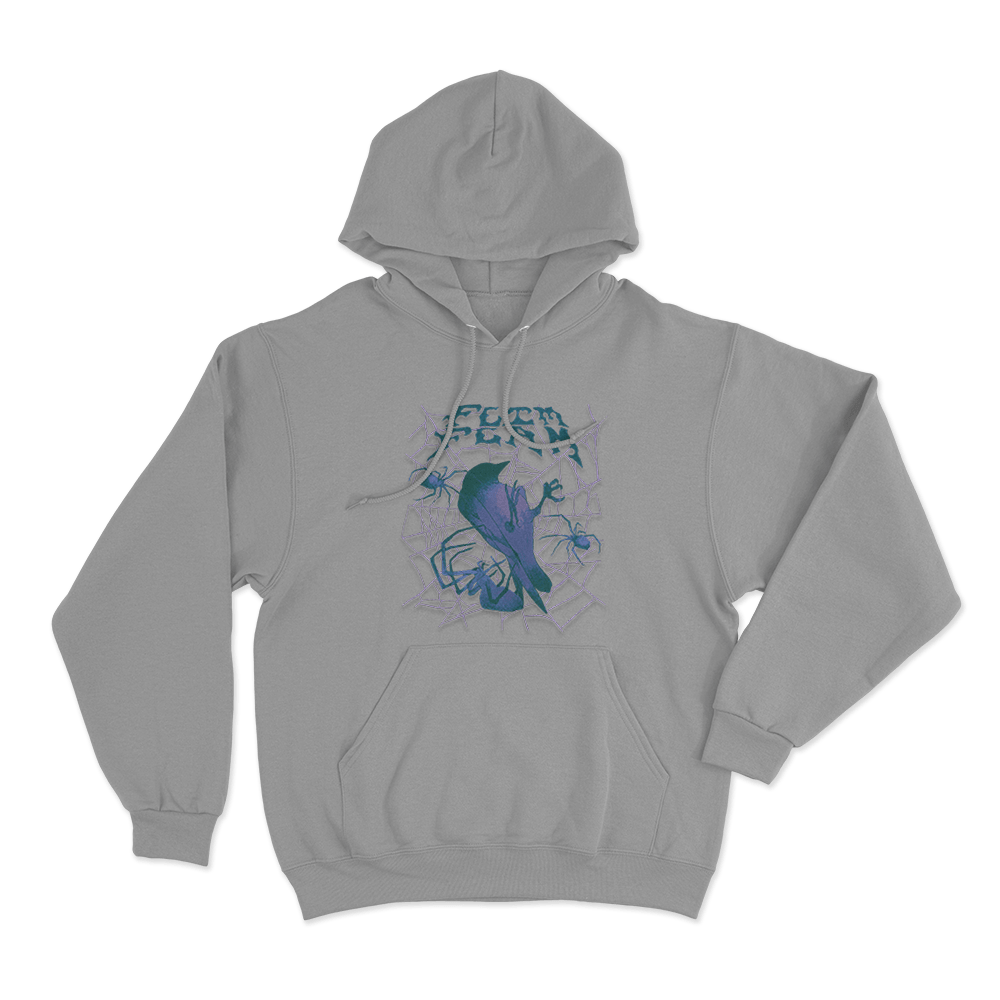 Bird Web Unisex Hoodie Grey Bird Web Unisex Hoodie Grey