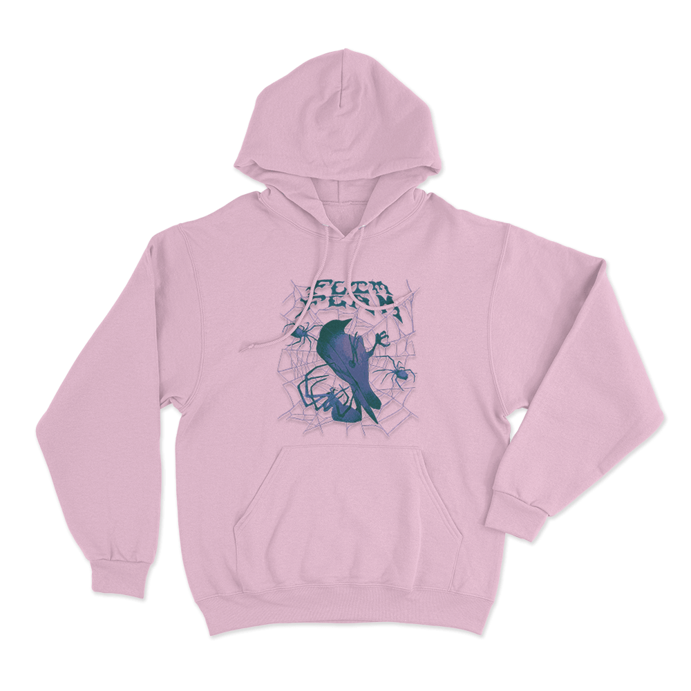 Bird Web Unisex Hoodie Pink Bird Web Unisex Hoodie Pink