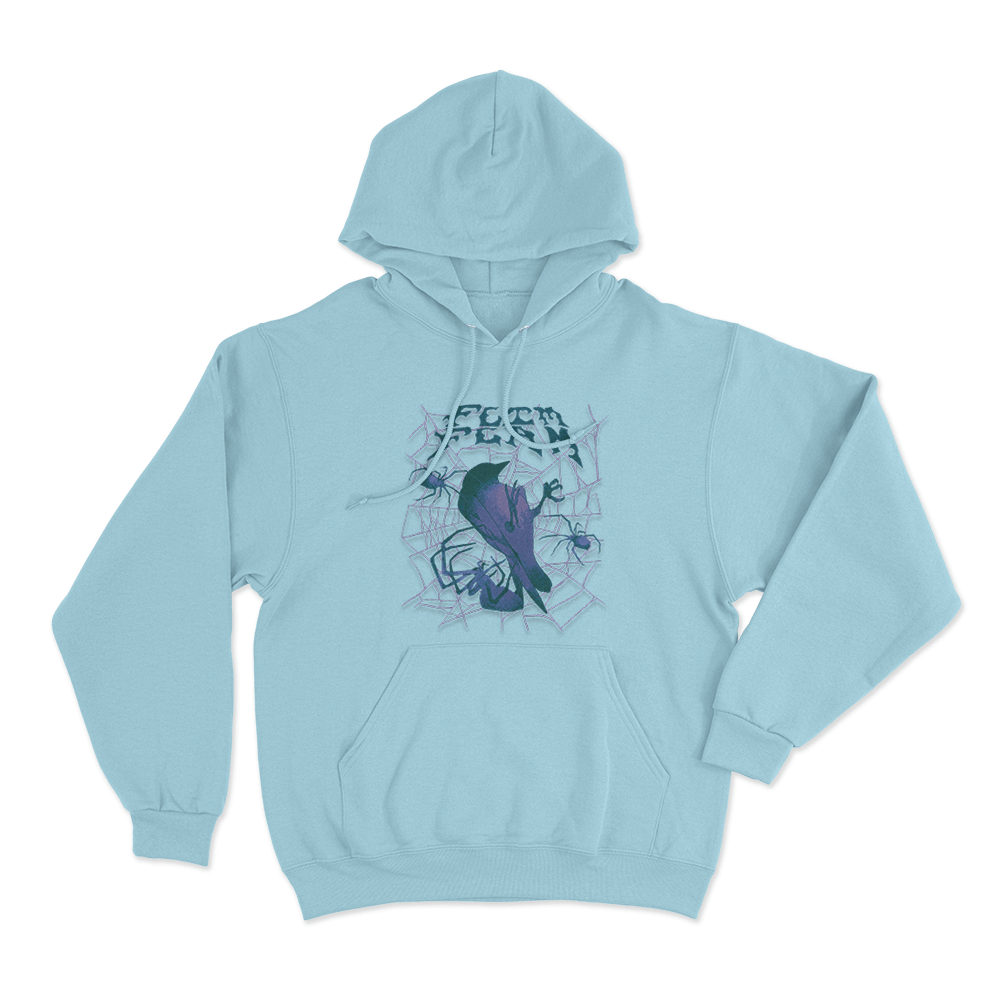 Bird Web Unisex Hoodie Sky Blue Bird Web Unisex Hoodie Sky Blue