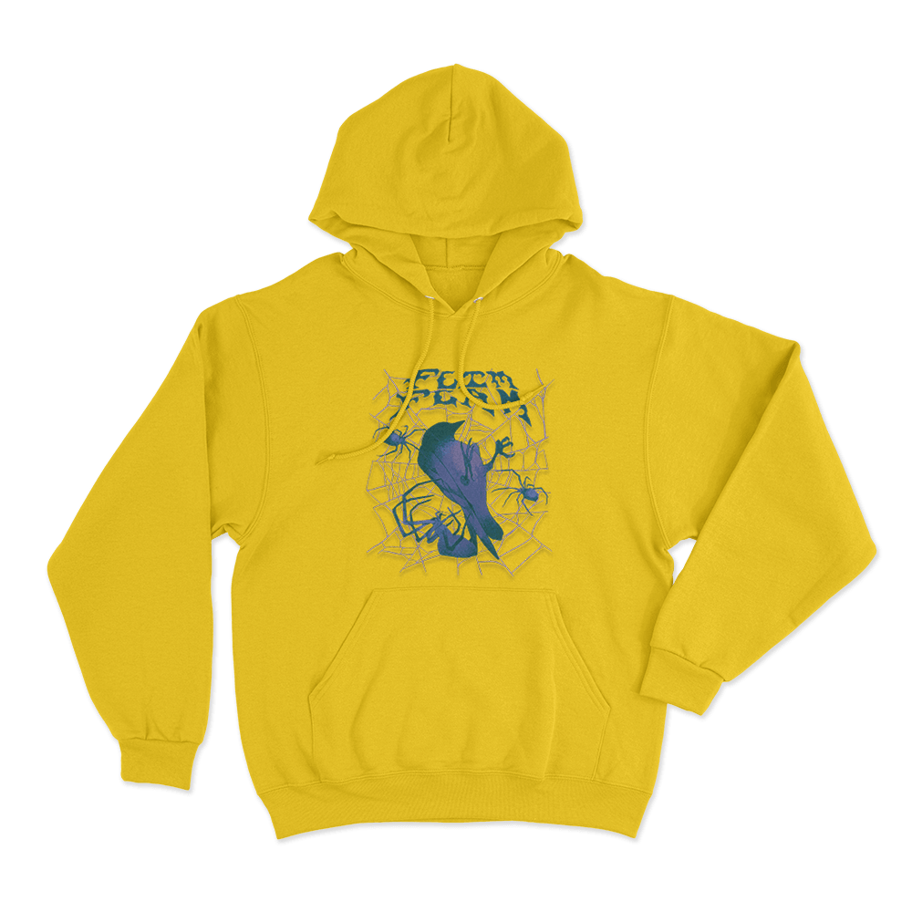 Bird Web Unisex Hoodie Yellow Bird Web Unisex Hoodie Yellow