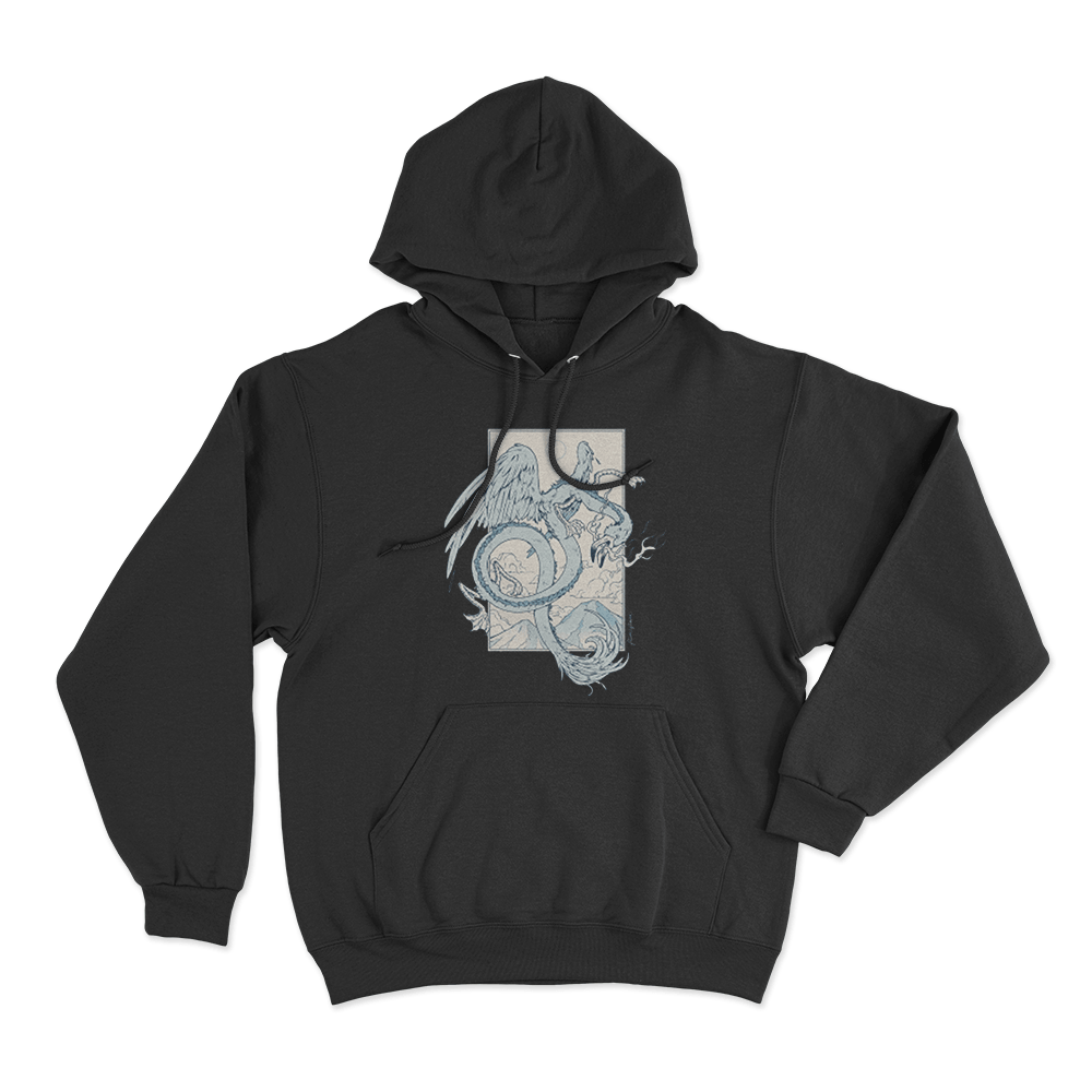 Flamingo Dragon Unisex Hoodie Black Flamingo Dragon Unisex Hoodie Black