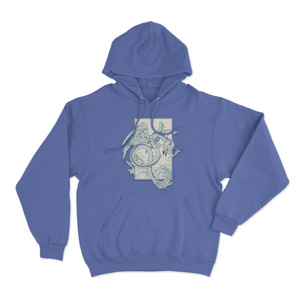Flamingo Dragon Unisex Hoodie Blue Flamingo Dragon Unisex Hoodie Blue