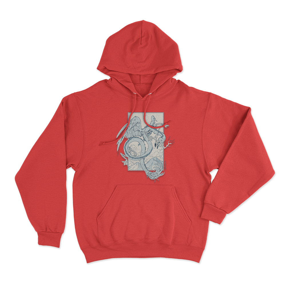 Flamingo Dragon Unisex Hoodie Red Flamingo Dragon Unisex Hoodie Red
