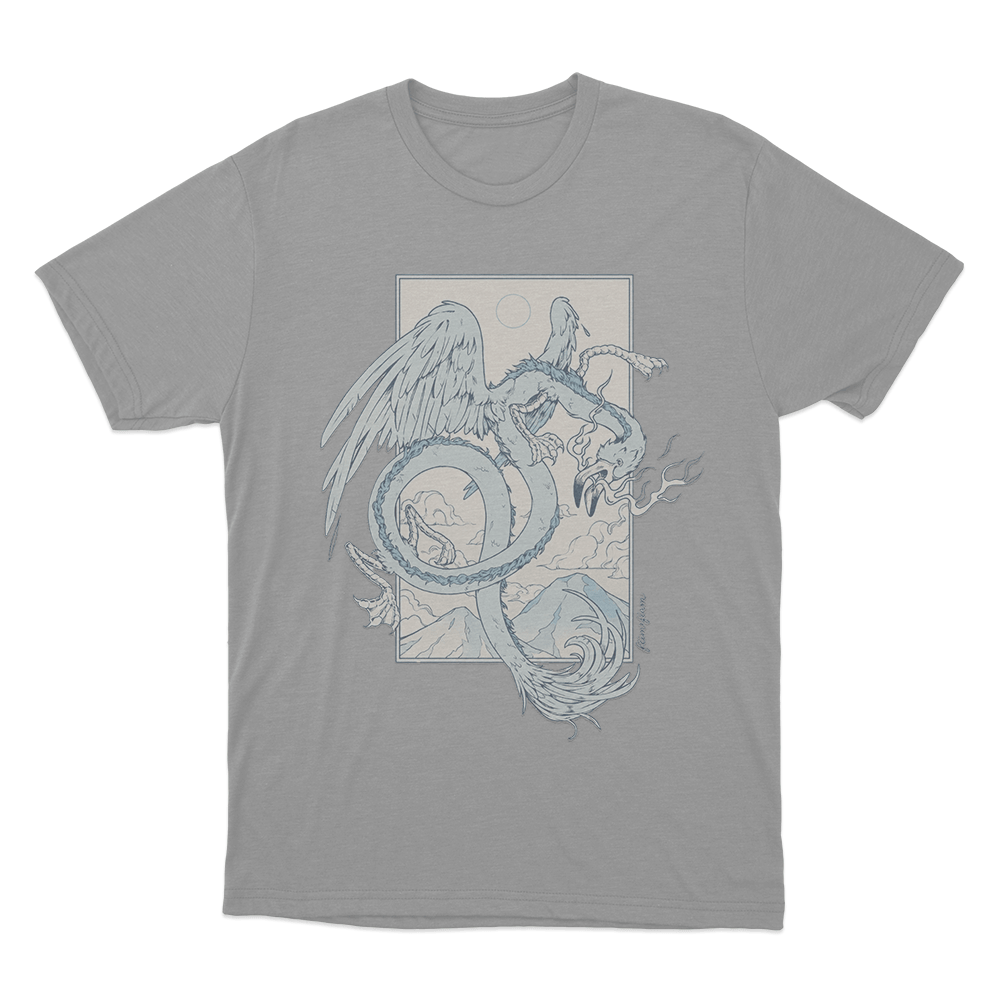Flamingo Dragon Unisex T Shirt Grey Flamingo Dragon Unisex T Shirt Grey