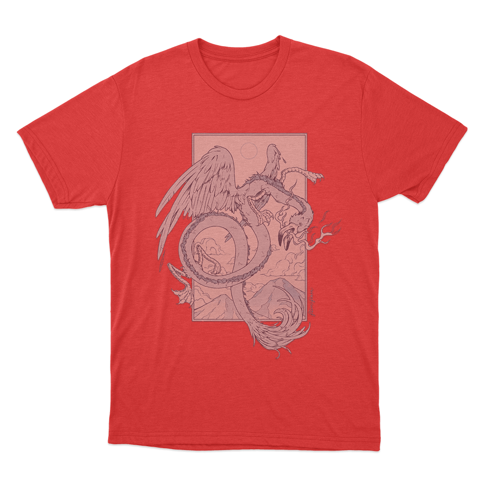 Flamingo Dragon Unisex T Shirt Red Flamingo Dragon Unisex T Shirt Red