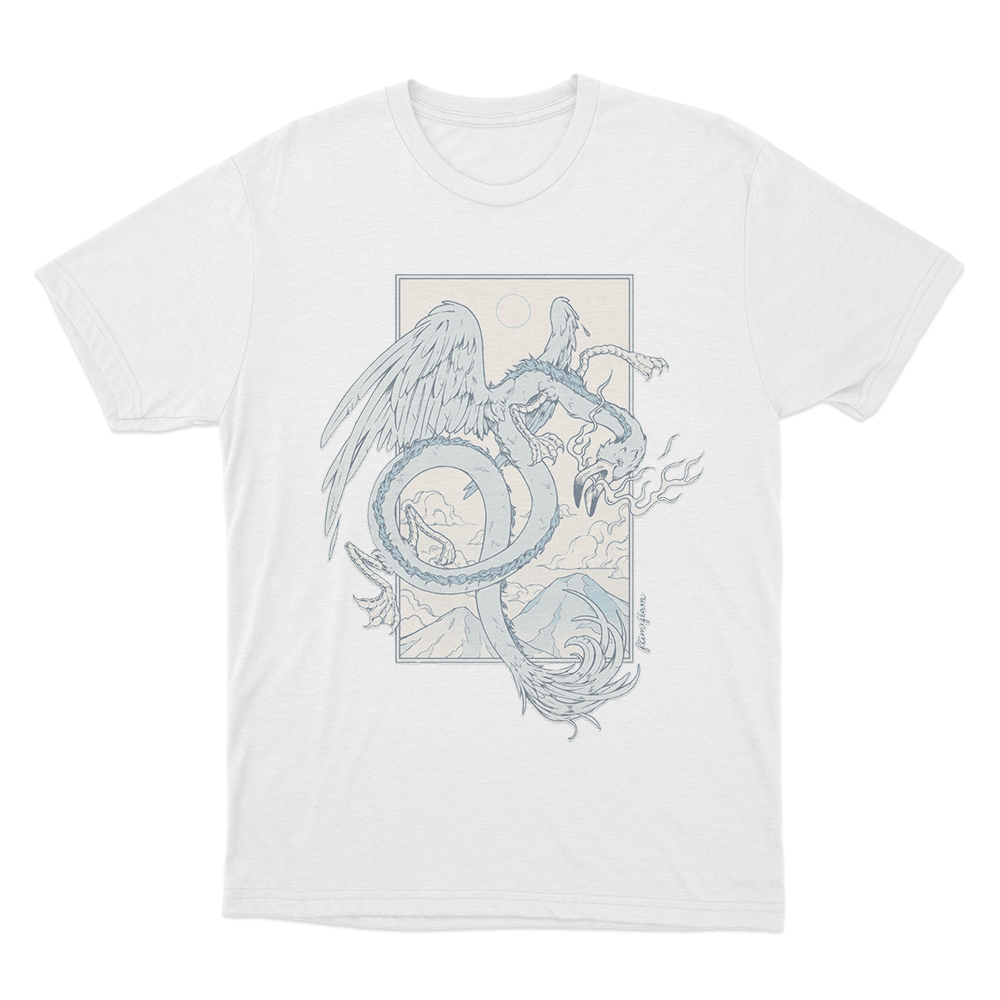 Flamingo Dragon Unisex T Shirt White Flamingo Dragon Unisex T Shirt White