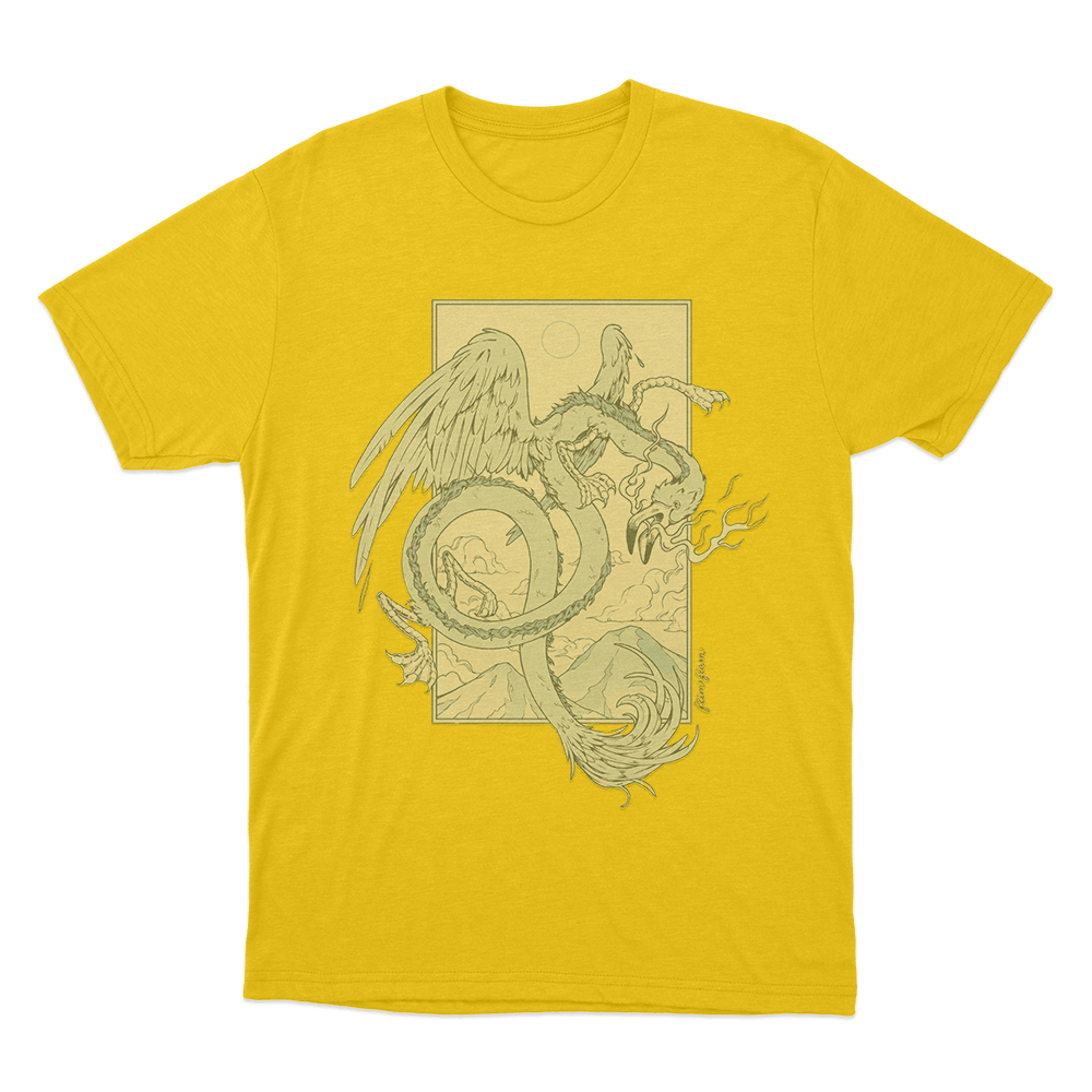 Flamingo Dragon Unisex T Shirt Yellow Flamingo Dragon Unisex T Shirt Yellow